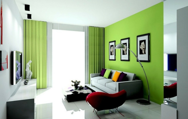 墙壁设计客厅窗帘颜色的想法