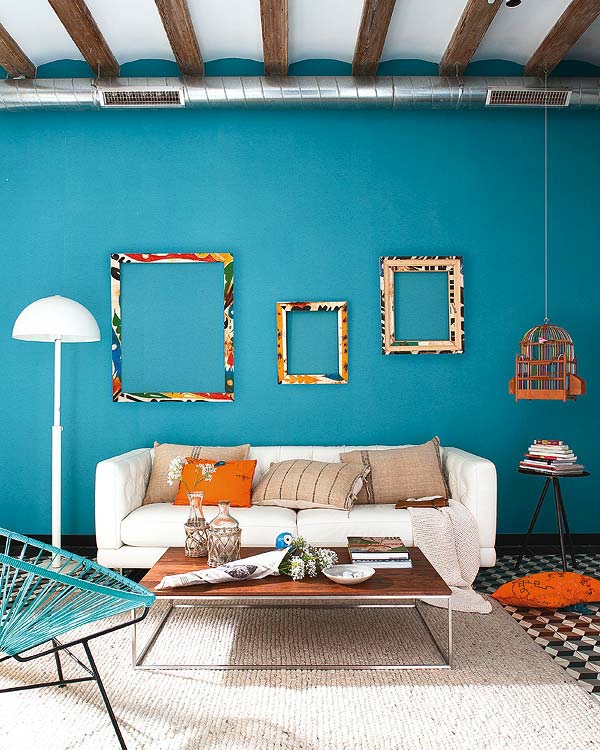 颜色的想法墙壁设计客厅大胆