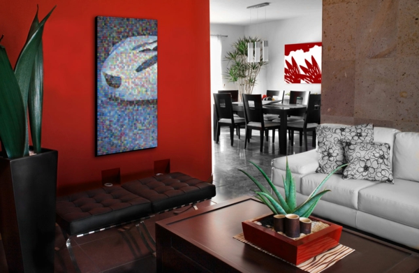 Color ideas dramatic details walls wall design living room red