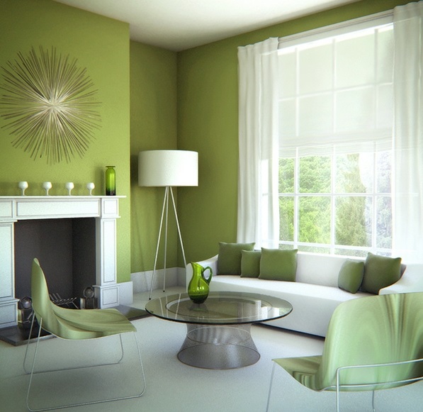 装饰的想法墙壁设计客厅落地灯绿色