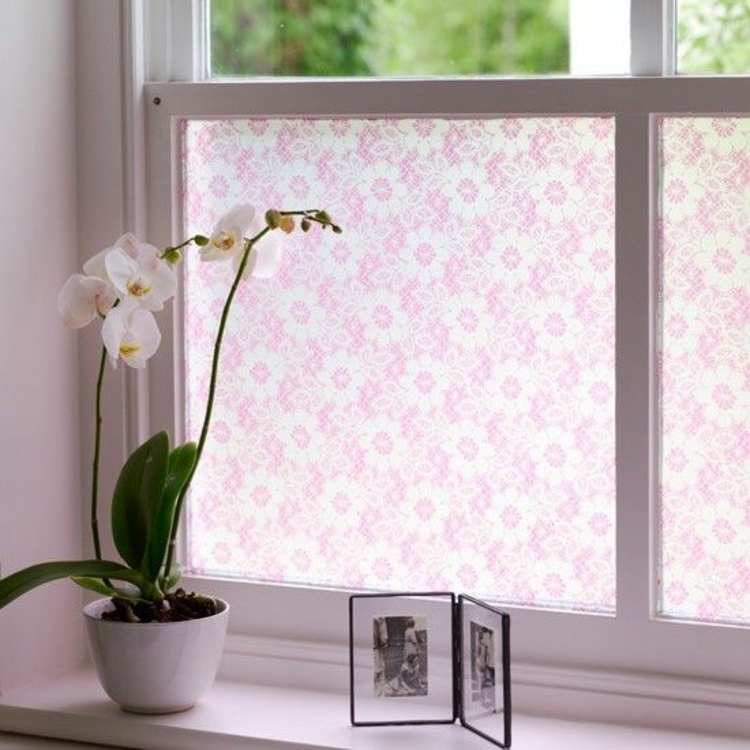 Raam decoratie ideeën keuken kamerplanten orchidee venster folie bloem patroon