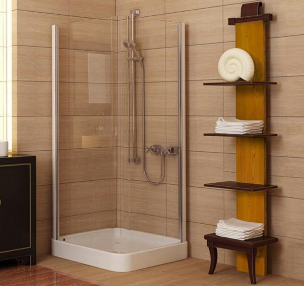 成品淋浴舱完全淋浴褐色