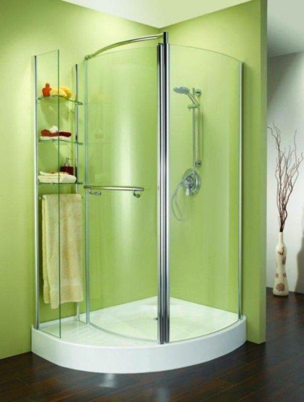 淋浴舱完全淋浴绿色