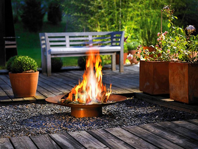 Hoyo de fuego construir diseño de jardín acogedoras noches de verano cuenco de fuego