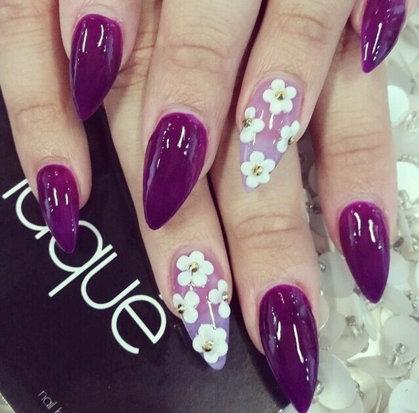 指甲花花朵设计图像大胆的紫色