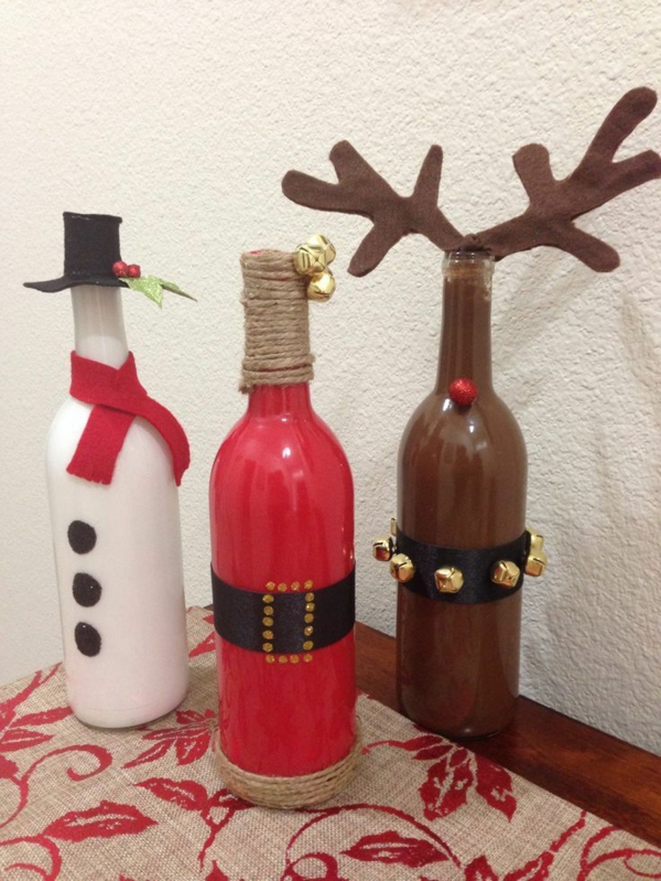 Μπουκάλι διακόσμηση για χιονάνθρωπο Χριστουγέννων χιονάνθρωπος