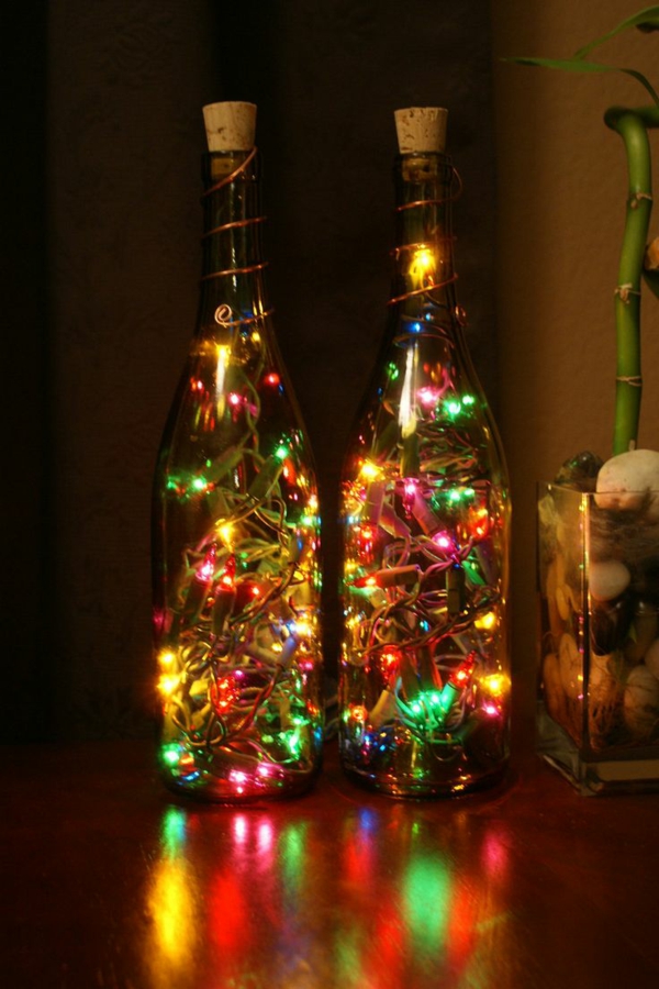 Μπουκάλι διακόσμηση για τα φώτα ψεκασμού Χριστουγέννων