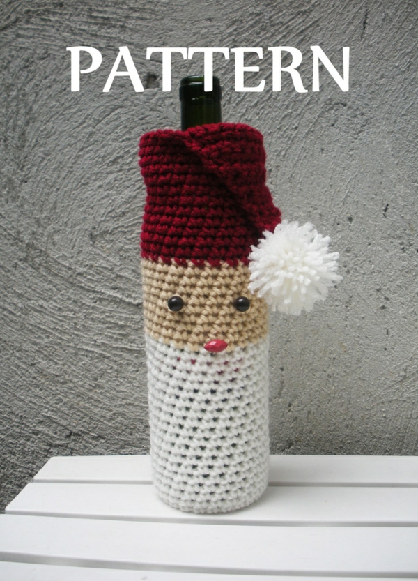 Knit μπουκάλι διακόσμηση για Χριστούγεννα μοτίβο ψεκασμού