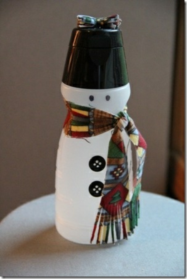 Bottle deco Christmas spray huivi lumiukko