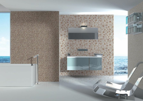 Σχεδιασμός πλακιδίων στο μπάνιο Εικόνες μπάνιου καφέ