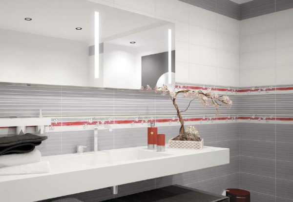 Σχεδιασμός κεραμιδιών στο μπάνιο Εικόνες μπάνιου απλές
