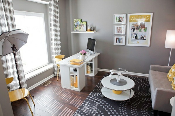 Beautiful home office photo studio set up at home