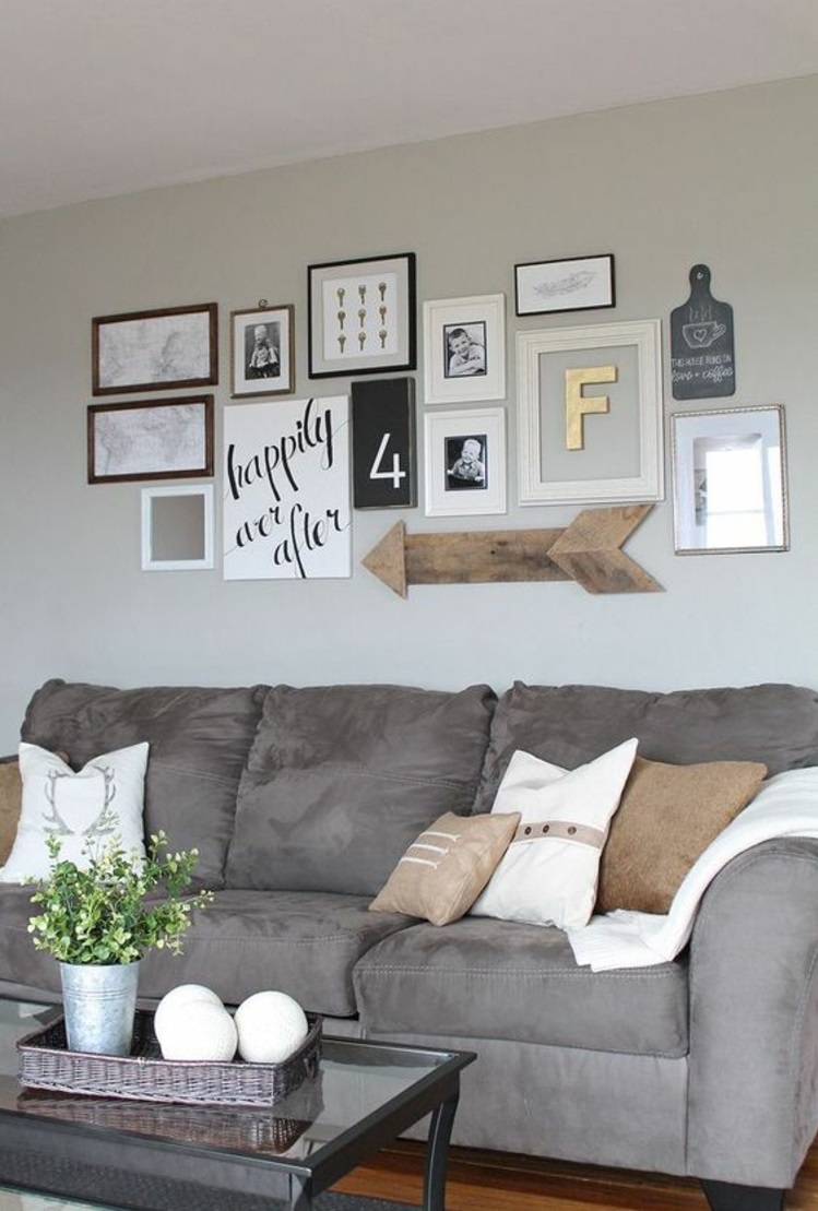 Fotovæg Ideer Foto Collage Gør dig selv Living Room Wall Decoration