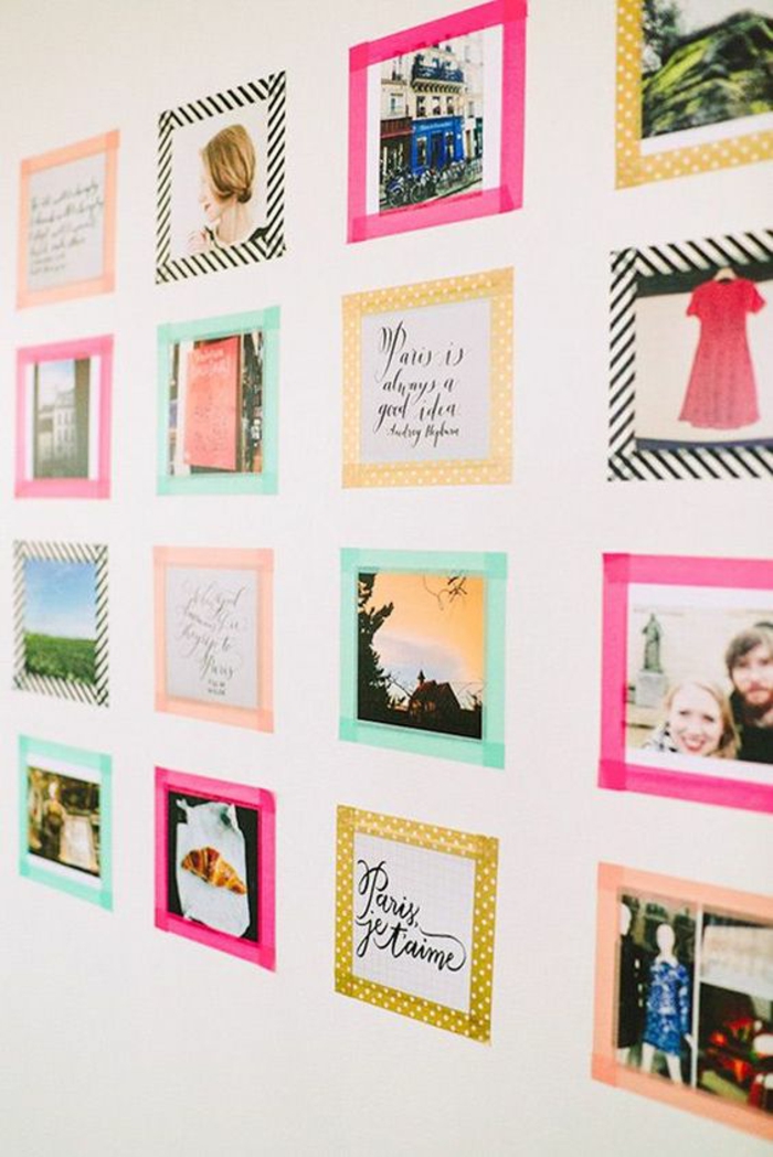 Photo Wall DIY Projects with Washi Tape Photo Wall Ideas