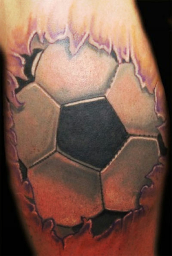 Photos de motifs de tatouages ​​de football étoiles jambe