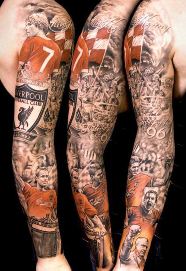 Football Tatouages ​​images stars liverpool manches