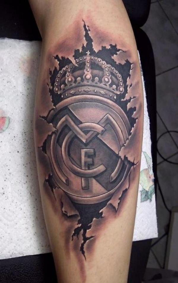 Football tattoo pictures Tattoos arm Real Madrid
