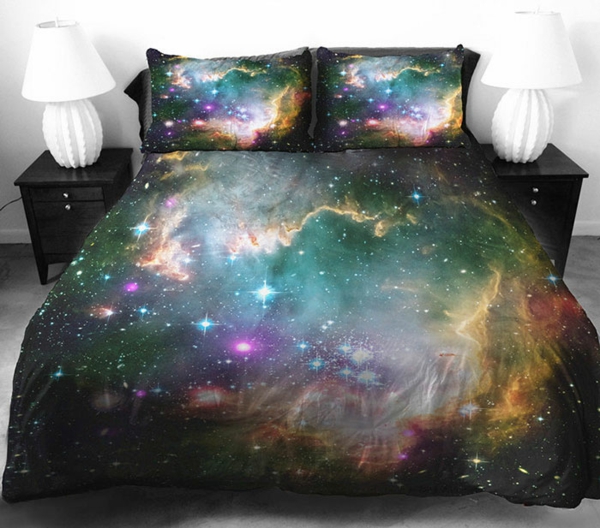 Galaxie listy postelí list barevný