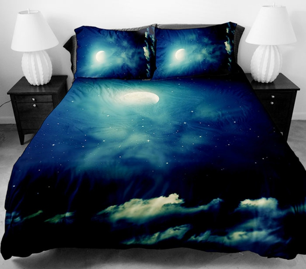Galaxy ark sengetøy mørkblå svart