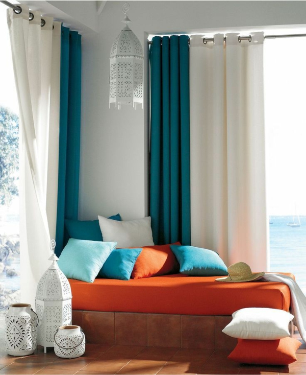 Cortinas ideas cortinas ventana diseñador moderno almohadillas naranja
