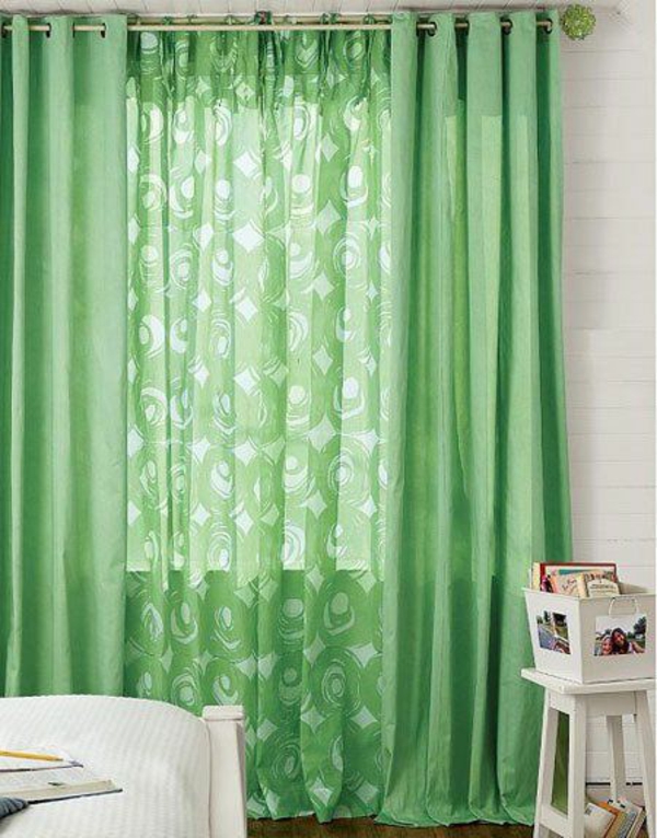 ideer gardiner vindu moderne design grønn