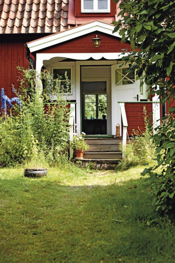 Havehus sverige stil høj græs veranda