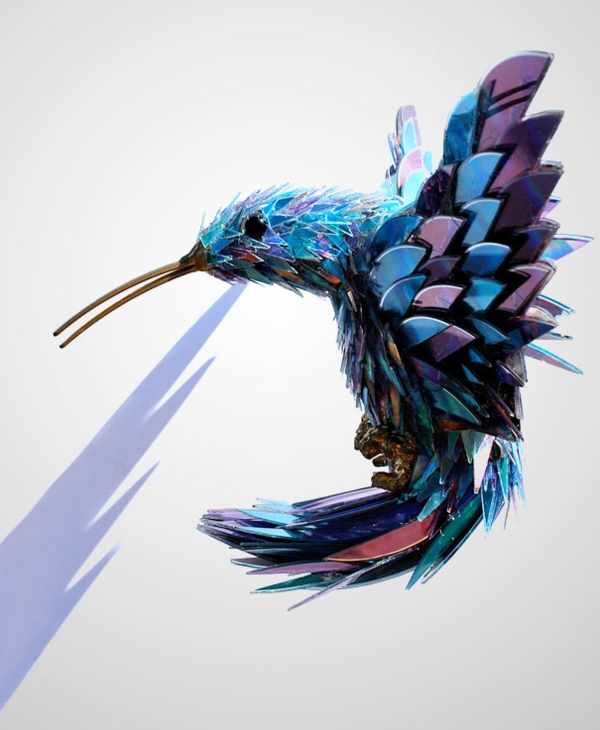 Gebruikte CD's en DVD's diy projecten crafting bird