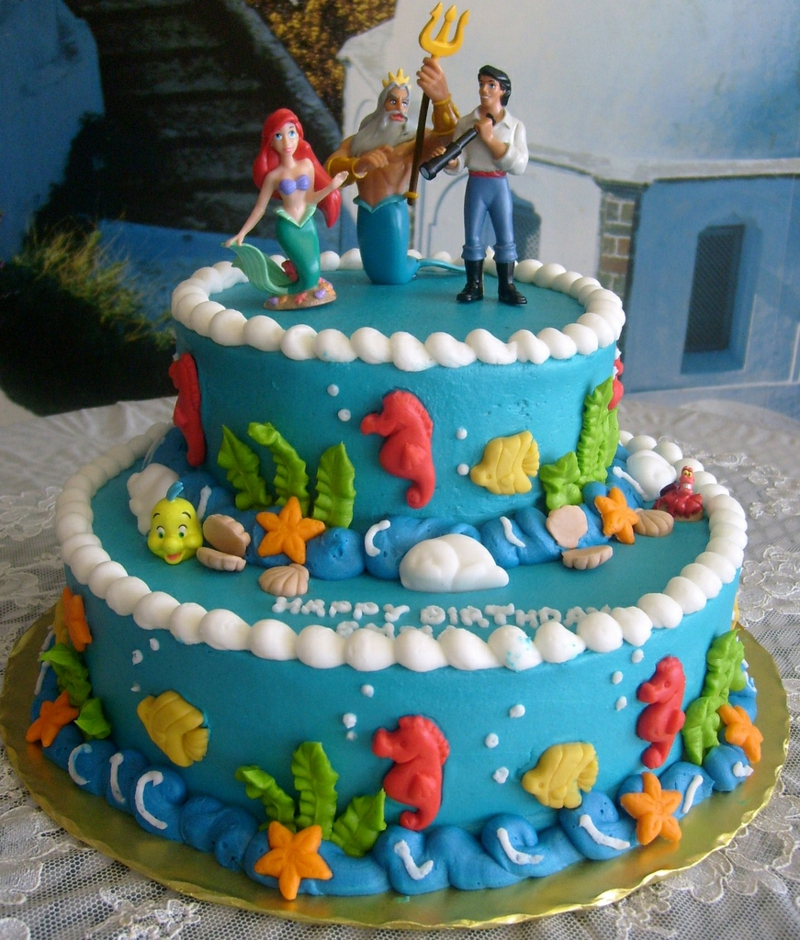 Narozeninový dort obrázky dort narozeninový dort Arielle malá mořská panna