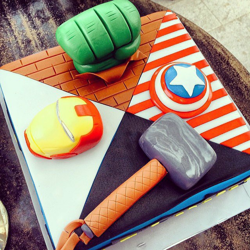 Gimtadienio pyragas Paveikslėliai Kids Birthday Cake Superheroes