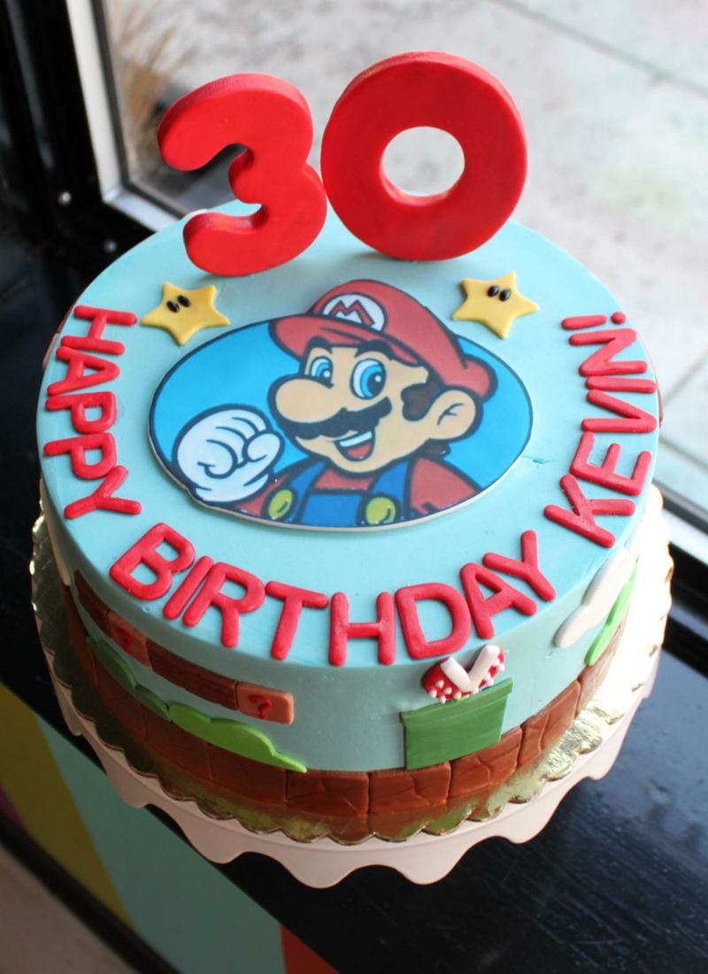 Gimtadienio tortas Nuotraukos Vaikų gimtadienio pyragas Super Mario