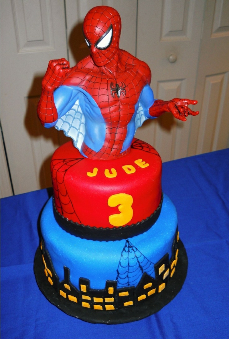 Gimtadienio pyragaičiai Spiderman Kindergeburtstagstorte