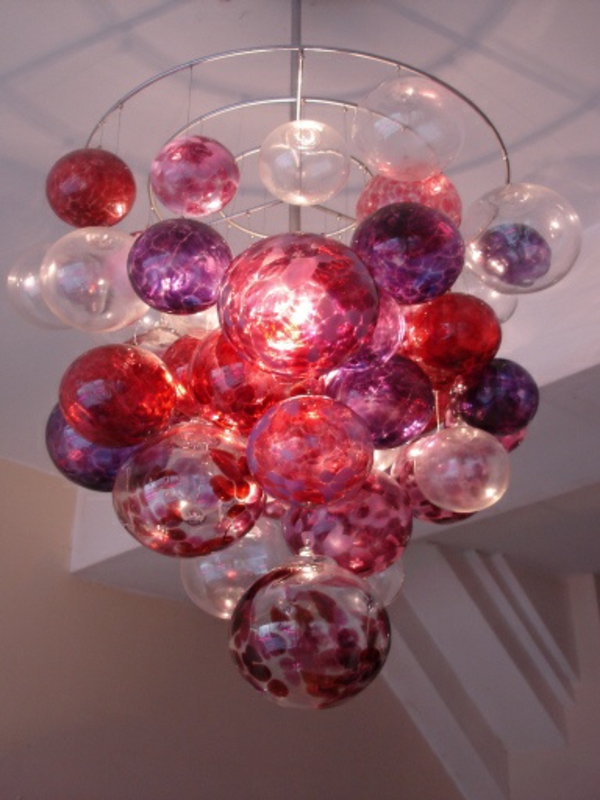 זכוכית כדור אדום צבעים מנורות זכוכית צבעונית