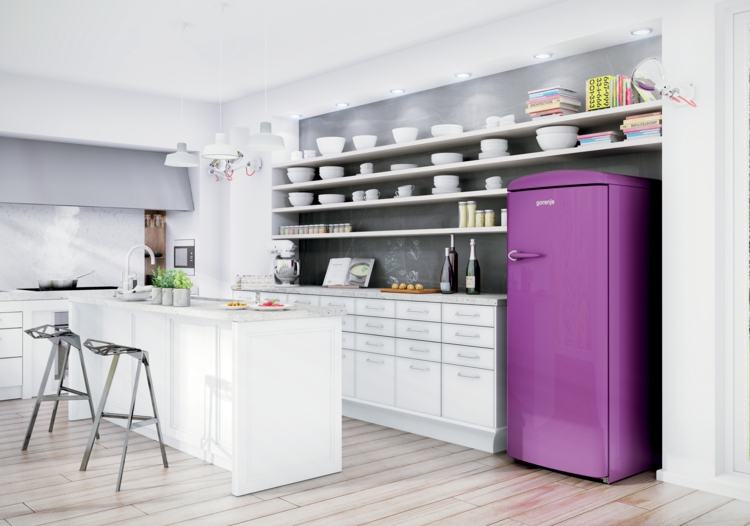 Gorenje Retro frigider Idei de bucătărie violet