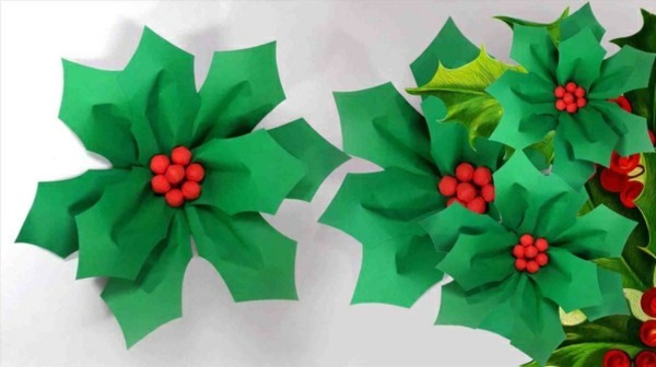 Grøn jul blomster tinker med papir