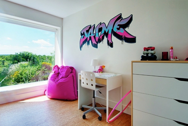 Graffiti wall at home furniture textures