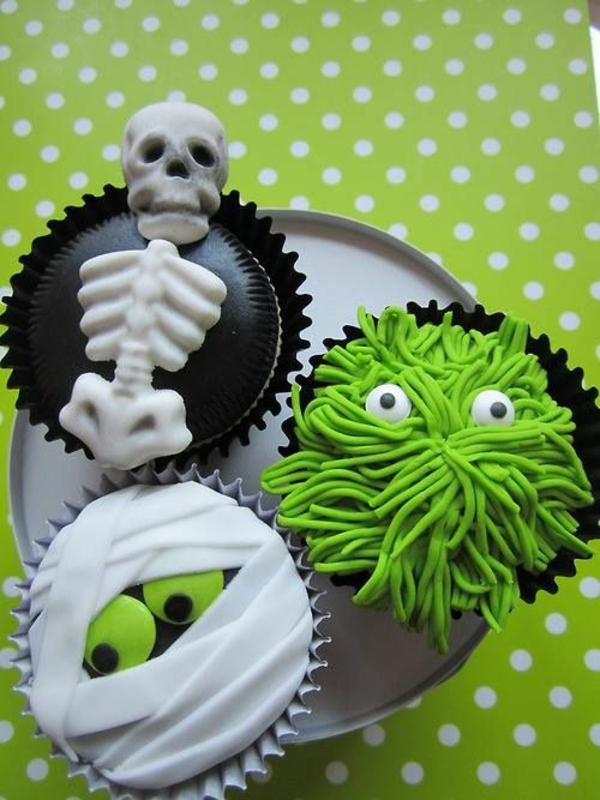 Scary muffins αποκριές ζαχαροπλαστικής πράσινο αποκριές κόμμα συνταγές ψησίματος cupcakes
