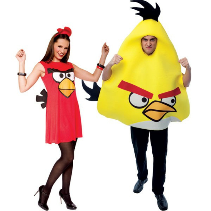 Halloween costumes make angry birds. angry birds costumes for couples. 