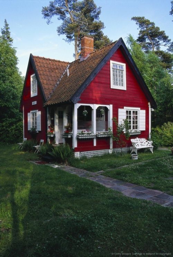 Къща боя цвят червена къща фасада цвят идеи цвят