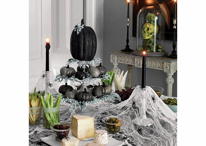 Helloween deco white table candle