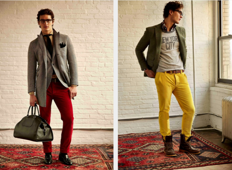 Мъжки панталони тенденции топли цветове модерни панталони