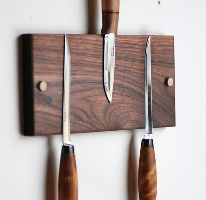用于刀的木制磁条自身构建说明厨房配件