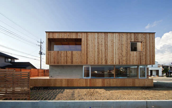 bungalow prefab huis hout en blokhutten geometrie