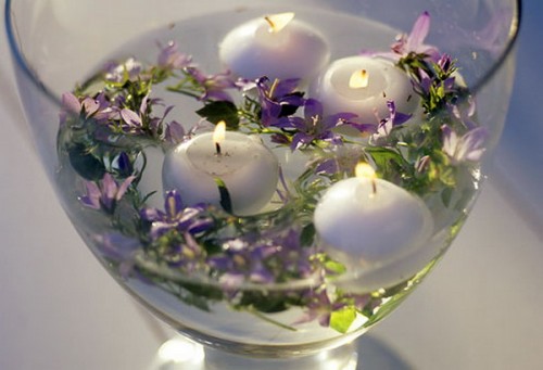 Ideas house decoration lavender candle water vase