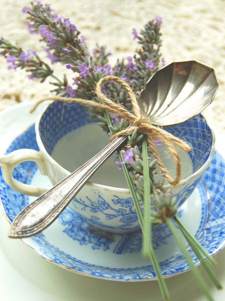 Ideas house decoration lavender cup dish table