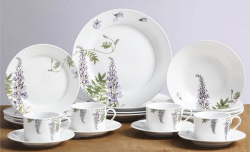 Ideas house decoration lavender plate cups table