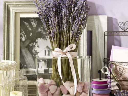 Ideas house decoration with lavender vase pictures table