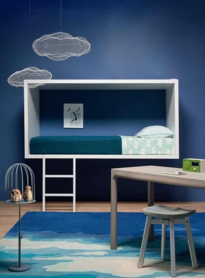 Ideer til kreativt vægdesign med farve Nursery Wall Paint Blue