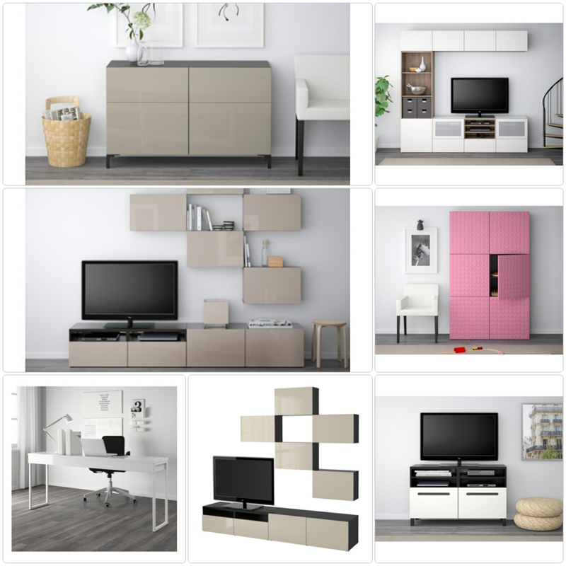 Ikea Besta møbler TV møbel væg hylder