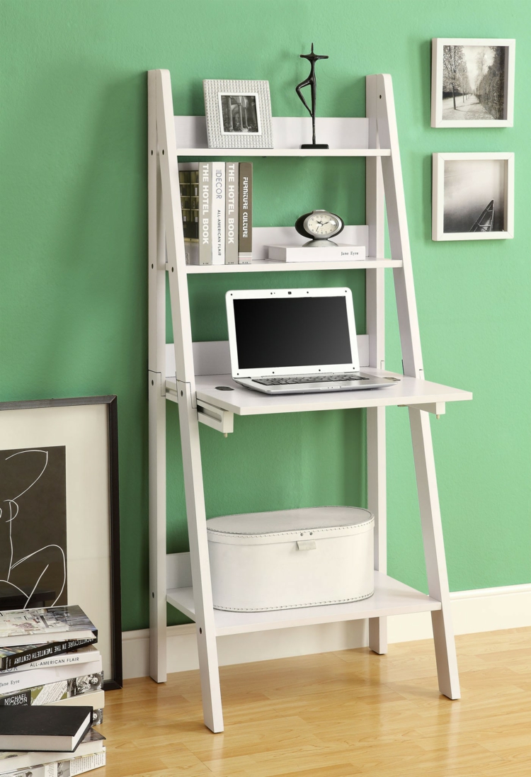 Ikea planken woonkamer planken opslag houten ladder laptoptafel