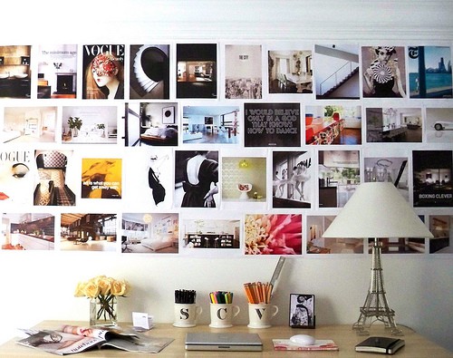 Inspirace stěny dekorace obrázky pracovní stůl